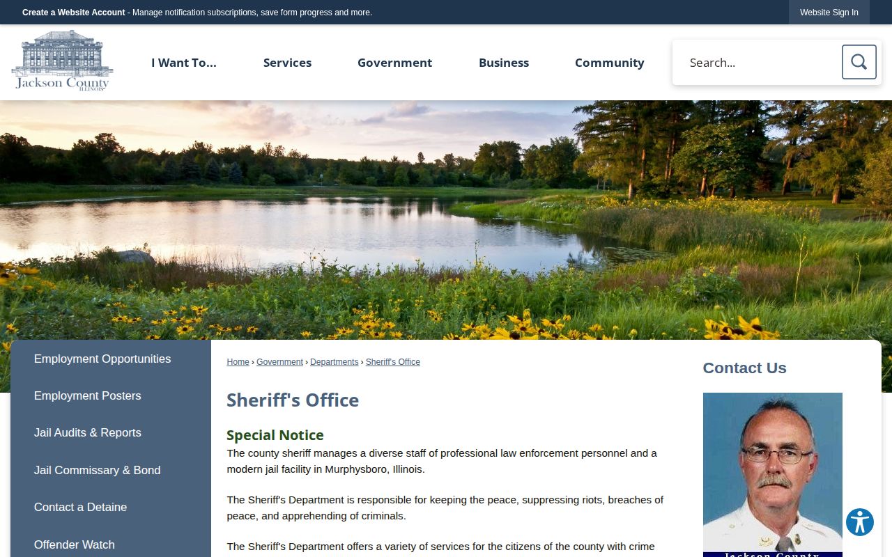 Jackson County Sheriff official hub for jail and booking record access